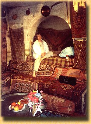 Barbara Sher in a beautiful cave home.